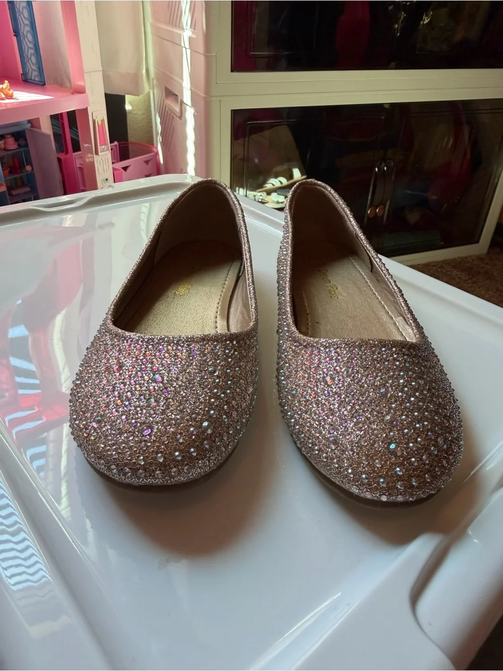 Dream Pairs Gold Rhinestone Shoes (Toddler Size 13)